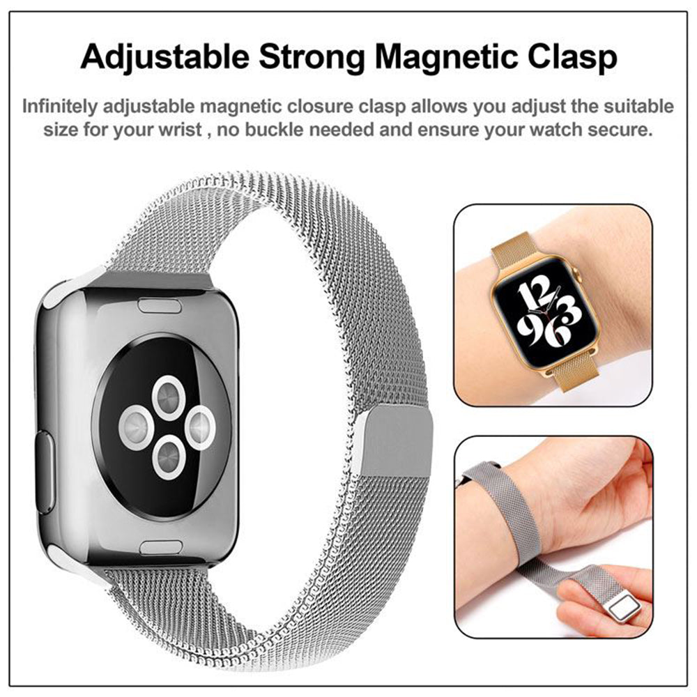 Bracelet Techsuit W034 pour Apple Watch 49mm / 46mm / 45mm / 44mm / 42mm Series, Argenté