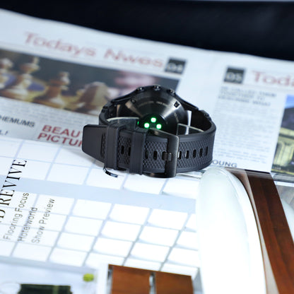 Bracelet Techsuit W068 pour Garmin Watch Fenix / Forerunner / Approach Series, 22mm, Orange Noir