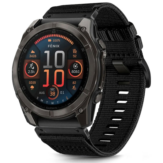 Bracelet Techsuit W070 pour Garmin Watch Fenix / Forerunner / Approach Series, 22mm, Noir