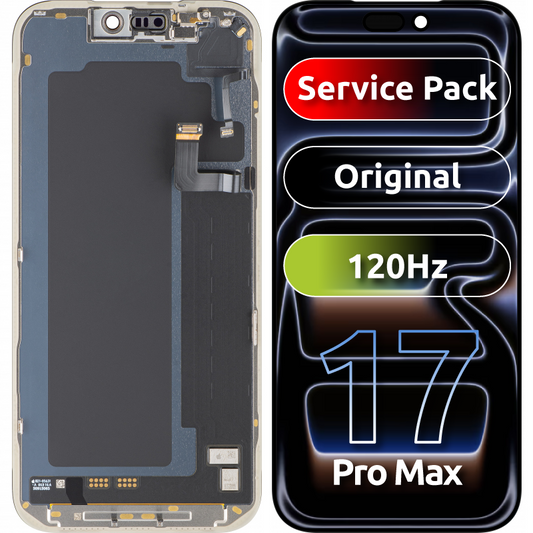 Écran avec Touchscreen Apple iPhone 17 Pro Max, avec Cadre, Noir, Service Pack 661-56050