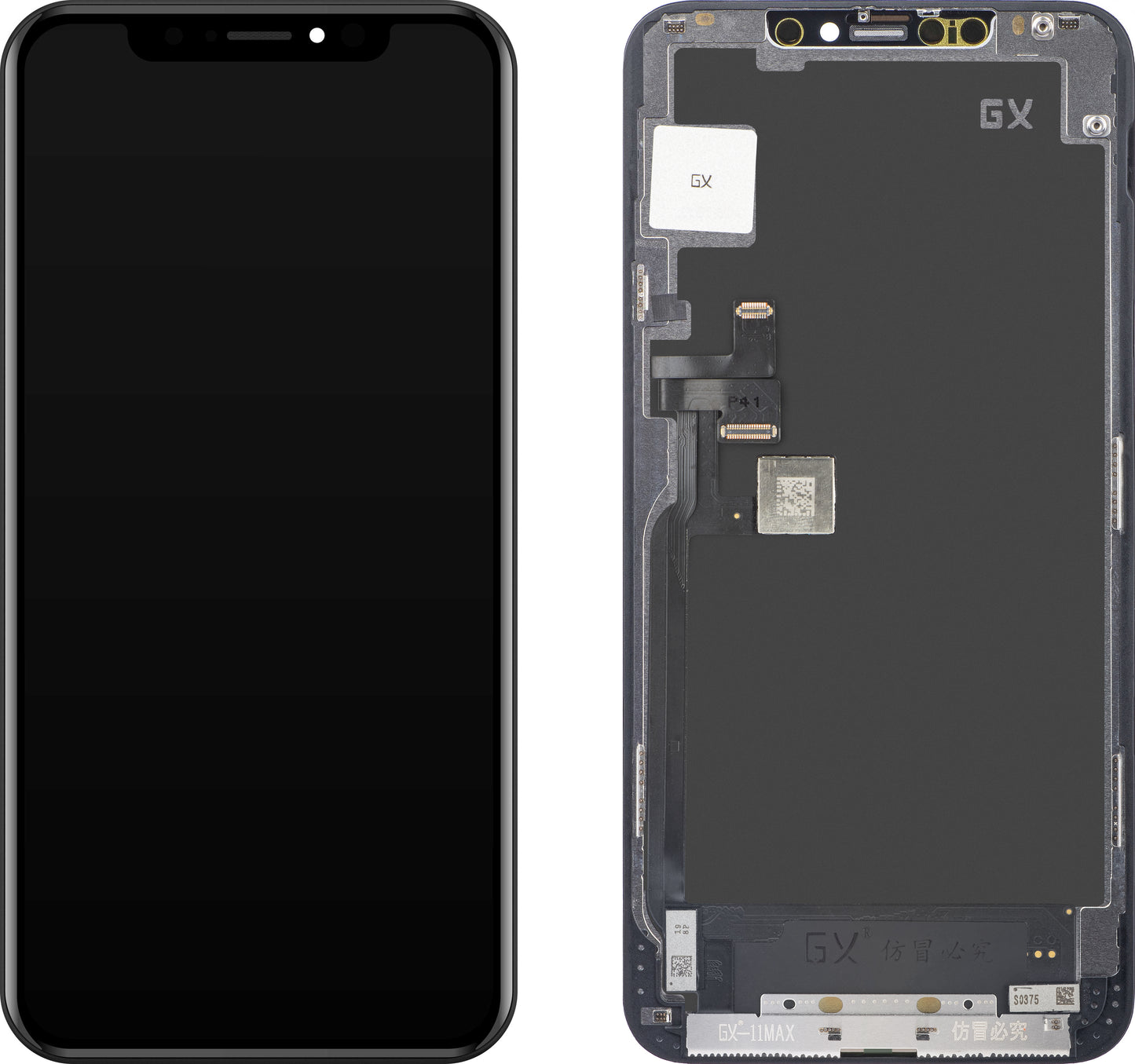 Écran tactile GX pour Apple iPhone 11 Pro Max, avec cadre, version OLED, noir