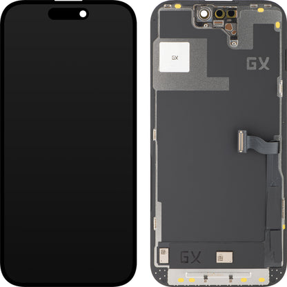 Écran tactile GX pour Apple iPhone 14 Pro, avec cadre, OLED IC version mobile, noir