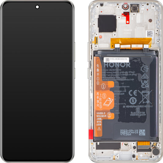Écran tactile Honor 90, avec cadre et batterie, argent (argent diamant), Service Pack 0235AGDR