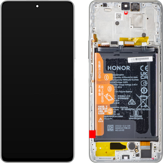 Écran tactile Écran tactile Honor Magic4 Lite, avec cadre et batterie, argent titane, Service Pack 0235ABSS