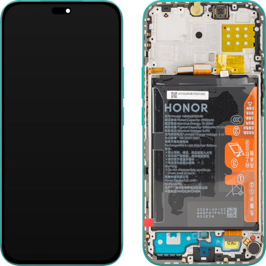 Écran tactile Honor X8c avec cadre et batterie, Vert (Marrs Green), Pack de service 0235AMXQ