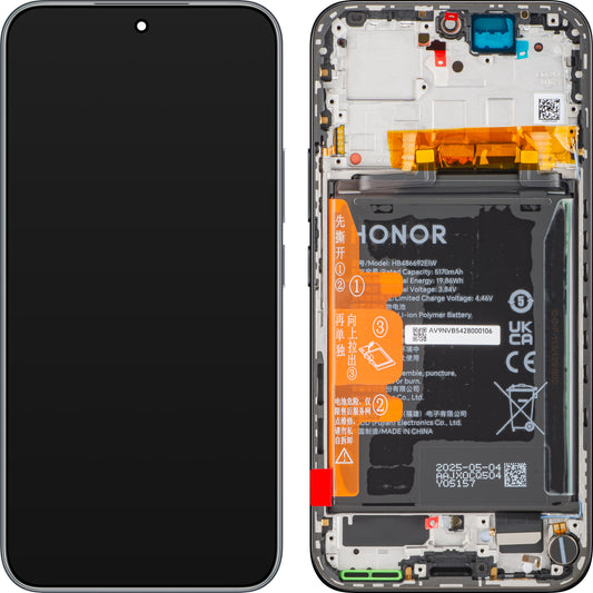 Écran avec écran tactile Honor 400, avec cadre et batterie, noir (Midnight Black), Service Pack 0235APNM