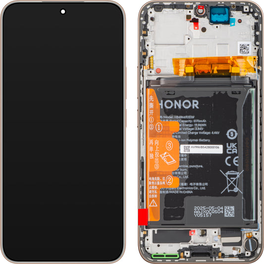 Écran avec écran tactile Honor 400, avec cadre et batterie, doré (Desert Gold), Service Pack 0235APNQ