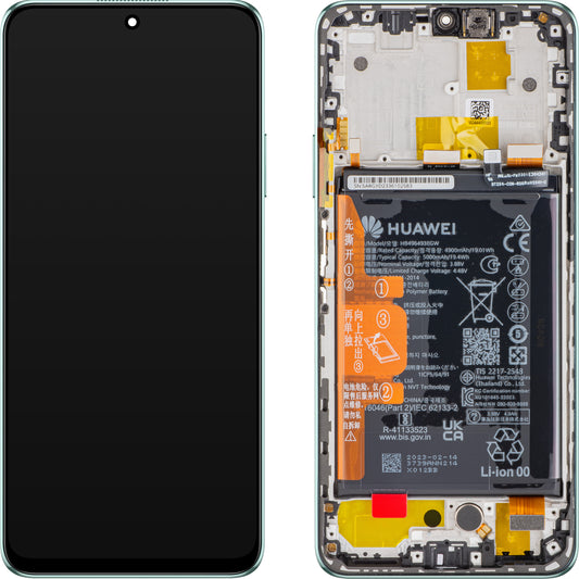 Écran tactile Huawei nova Y90, avec cadre et batterie, vert émeraude, Service Pack 02355ARG