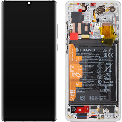 Écran tactile Huawei P30 Pro, avec cadre et batterie, Silver Frost, Service Pack 02355MUR