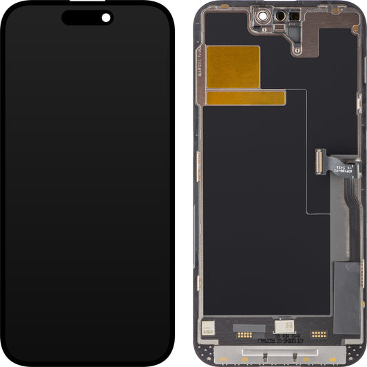 HWY Écran tactile pour Apple iPhone 14 Pro Max, avec cadre, In-Cell IC Movable LCD Version, Noir 