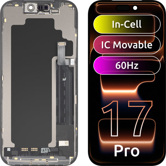 Écran tactile JK pour Apple iPhone 17 Pro, avec cadre, version LCD In-Cell IC mobile, noir