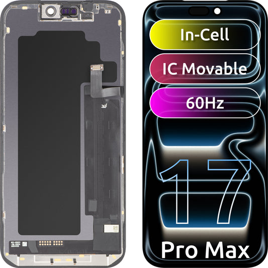 Écran tactile JK pour Apple iPhone 17 Pro Max, avec cadre, version LCD In-Cell IC mobile, noir