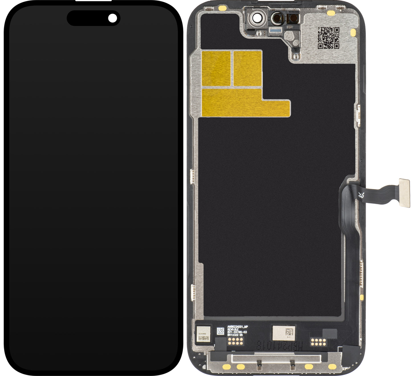 JK Écran tactile pour Apple iPhone 14 Pro, avec cadre, LCD In-Cell IC mobile, noir 