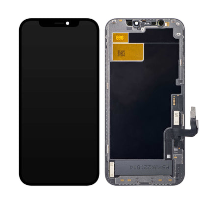 Écran tactile JK pour Apple iPhone 12 / 12 Pro, avec cadre, version In-Cell LCD, noir