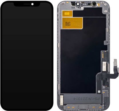 Écran avec Touchscreen JK pour Apple iPhone 12 / 12 Pro, avec Cadre, Version LCD In-Cell IC Movable, Noir