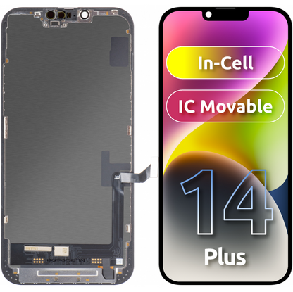 Ecran tactile JK pour Apple iPhone 14 Plus, avec cadre, version In-Cell LCD, noir 