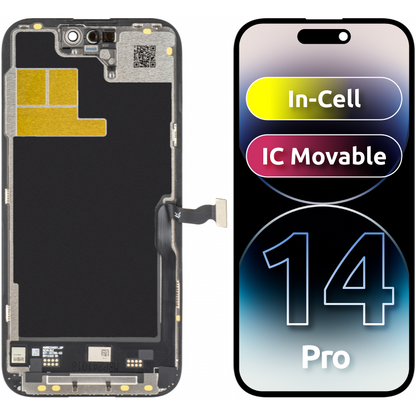 JK Écran tactile pour Apple iPhone 14 Pro, avec cadre, LCD In-Cell IC mobile, noir 