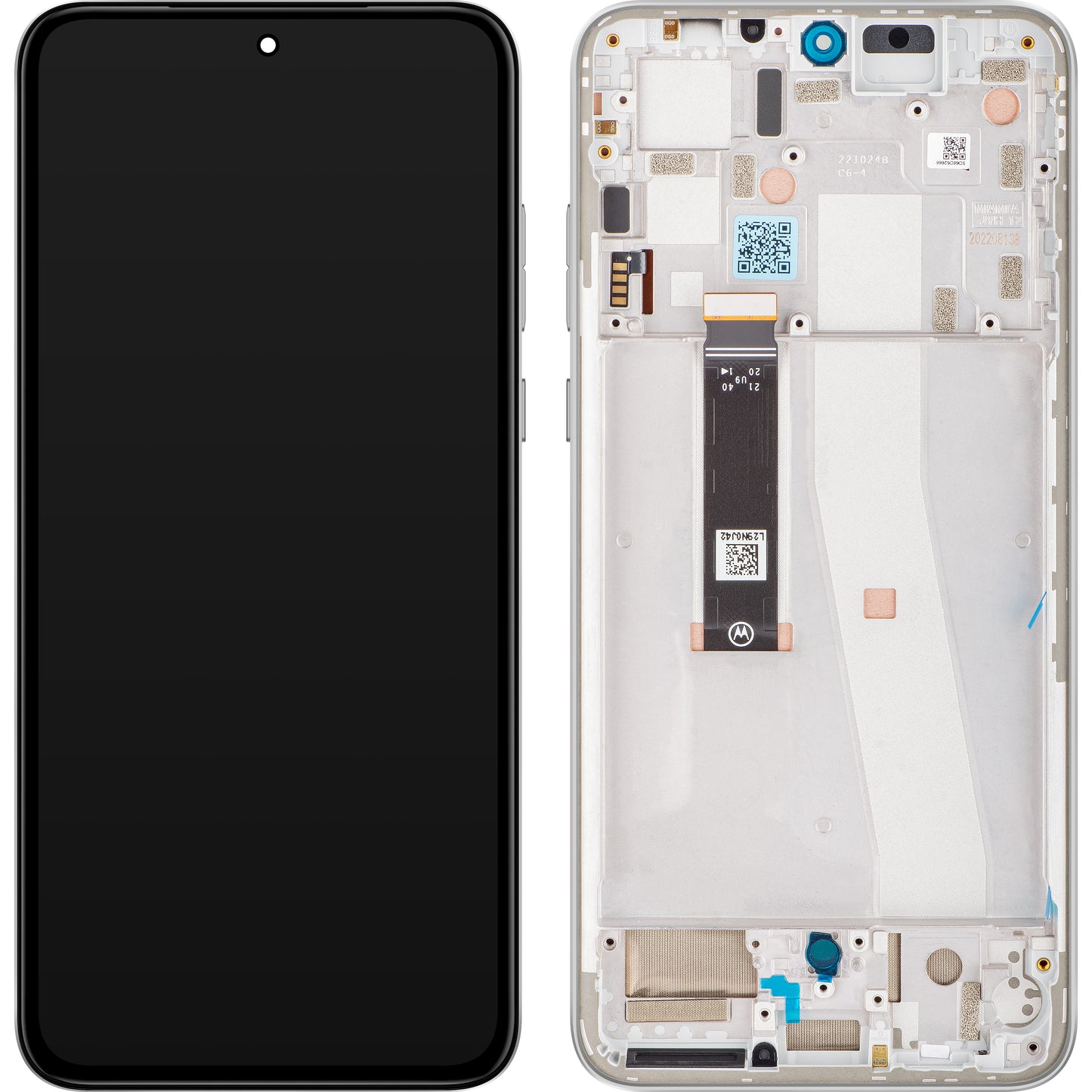 Écran tactile Motorola Edge 30 Neo, avec cadre, argent (palais des glaces), Service Pack 5D68C21404 