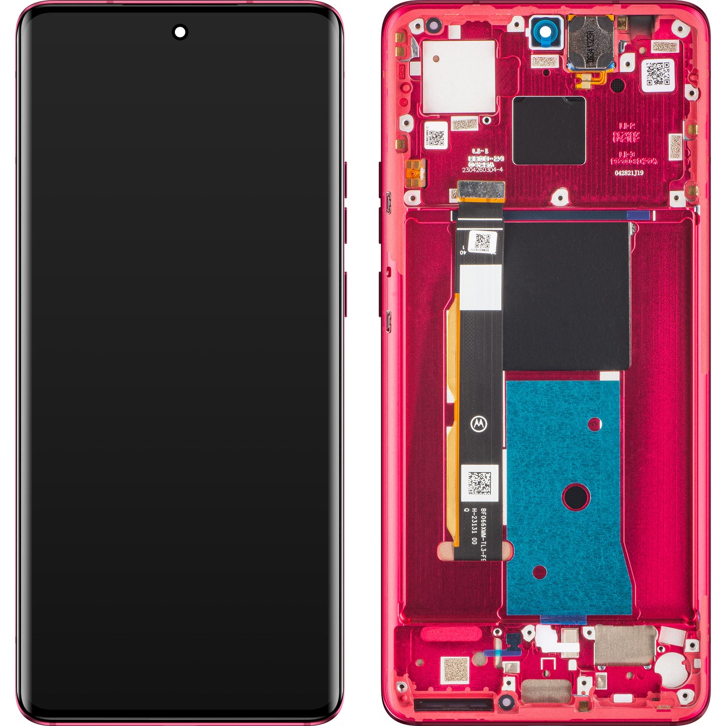 Écran tactile Motorola Edge 40, avec cadre, rouge (Viva Magenta), Service Pack 5D68C22712 