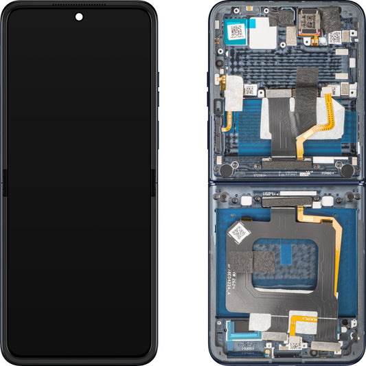 Écran avec Touchscreen Motorola Razr+ 2025 / Razr+ 2024 / Razr 50 Ultra, avec Cadre, Sous Inner, Bleu Marine (Navy Blazer), Pack de Service 5D68C24698