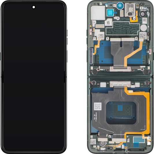 Écran tactile Motorola Razr 60 Ultra, avec cadre, sous Inner, vert (Pantone Scarab), pack de service 5D68C30088