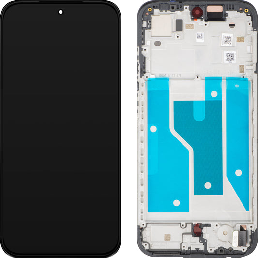Écran tactile Motorola Moto G77 / G67, avec cadre, noir (Pantone Black Olive), échange 5D68C32013