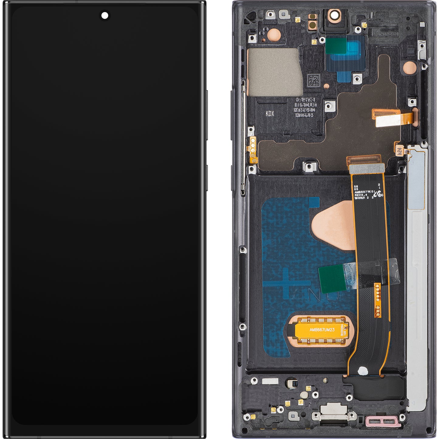 Écran avec Touchscreen MP compatible avec Samsung Galaxy Note 20 Ultra N985, avec Cadre, Version OLED, Noir