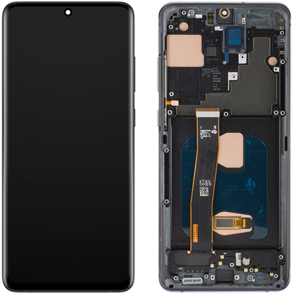 Écran avec Touchscreen MP compatible avec Samsung Galaxy S20 Ultra G988, avec Cadre, Version OLED, Noir