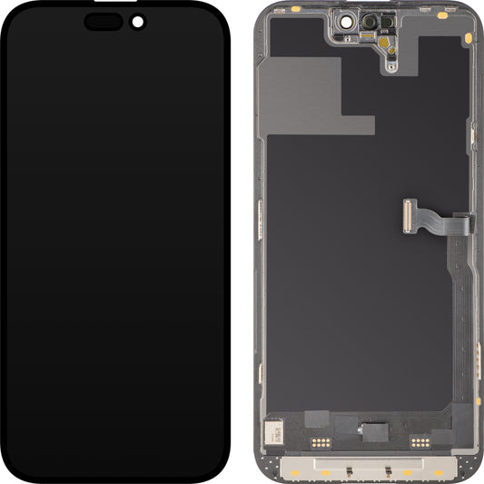 Écran tactile MP compatible avec Apple iPhone 14 Pro Max, avec cadre, Version Soft OLED 120Hz FHD Diagnostic, Noir