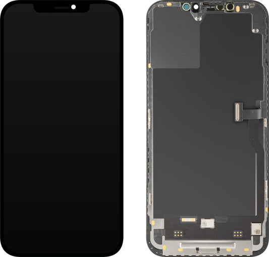 Écran tactile MP compatible avec Apple iPhone 12 Pro Max, avec cadre, Version Soft OLED IC Movable FHD, Noir