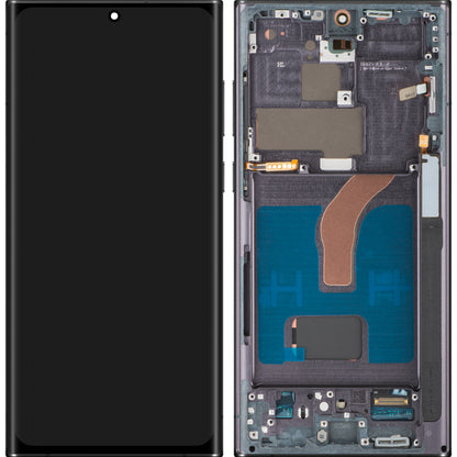 Écran tactile MP compatible avec Samsung Galaxy S22 Ultra 5G S908, avec cadre, version OLED, noir, échange