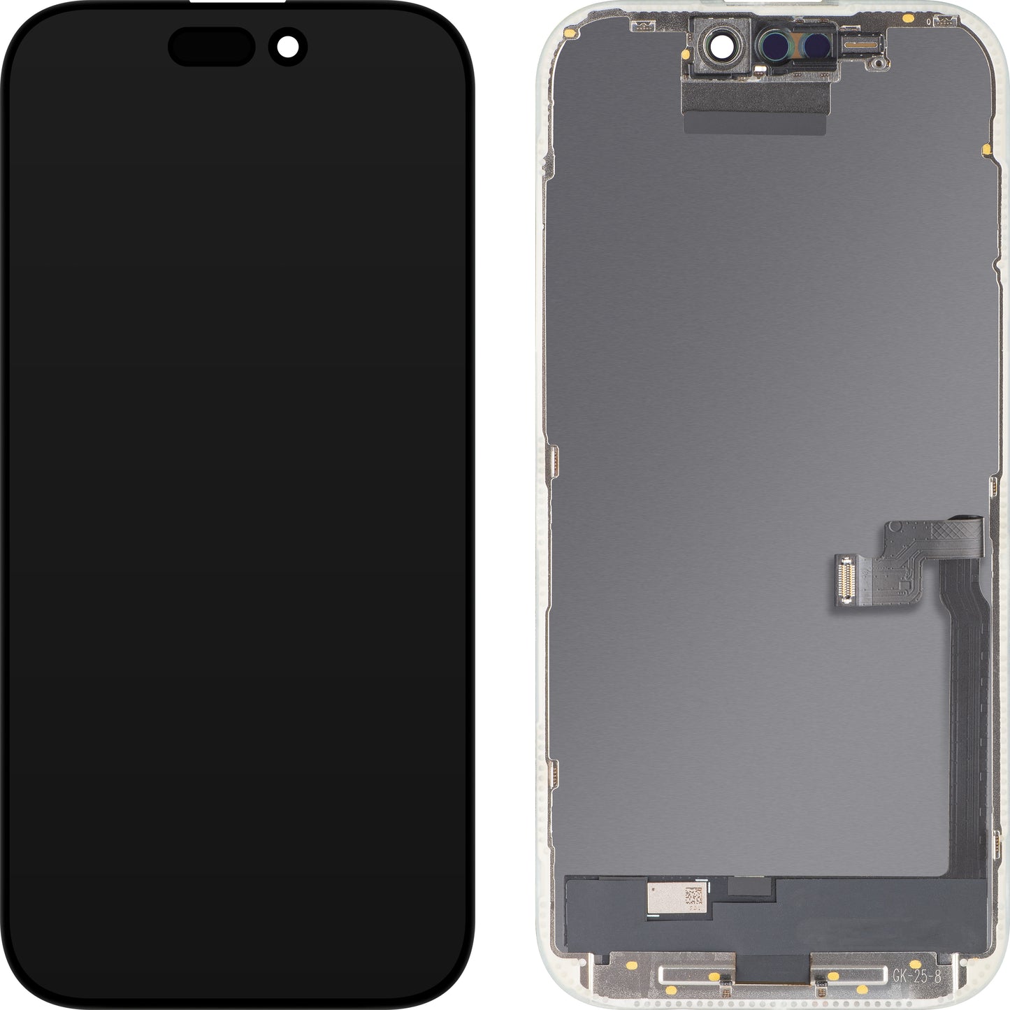 Écran tactile MP compatible avec Apple iPhone 16 Pro, avec Cadre, Version OLED FHD IC Movable, Noir