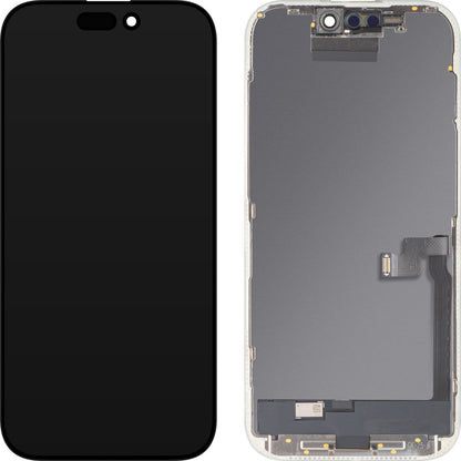 Écran tactile MP compatible avec Apple iPhone 16 Pro, avec Cadre, Version OLED FHD IC Movable, Noir