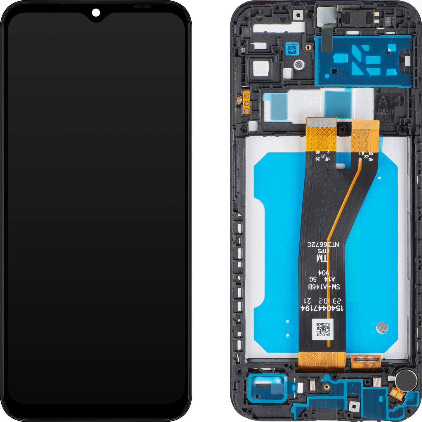 Écran avec Touchscreen MP compatible avec Samsung Galaxy A14 5G A146, avec Cadre, Version Non-Europe, Noir