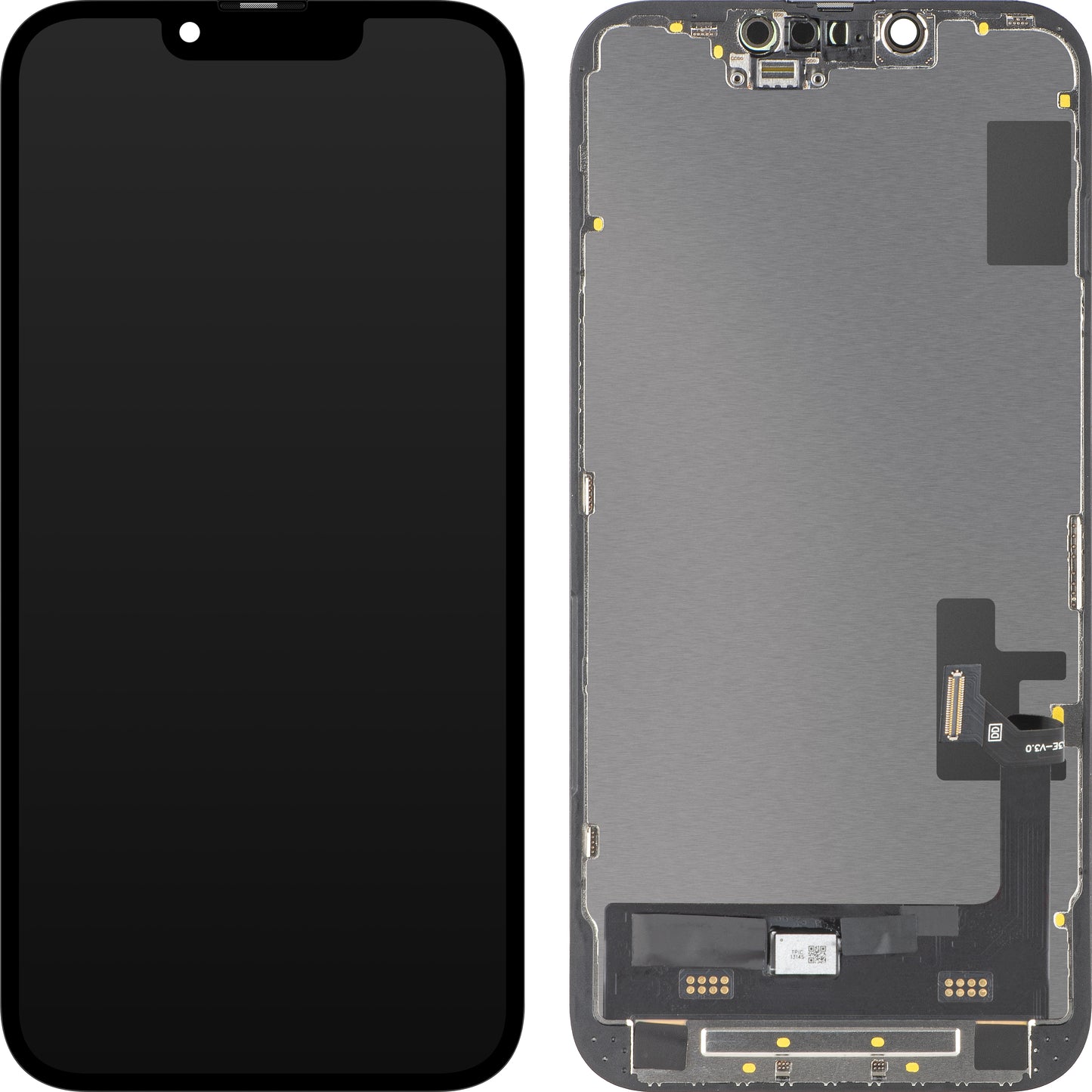 MP Touchscreen Display compatible with Apple iPhone 14, with Frame, Soft OLED FHD Diagnostic Version, Black, Swap