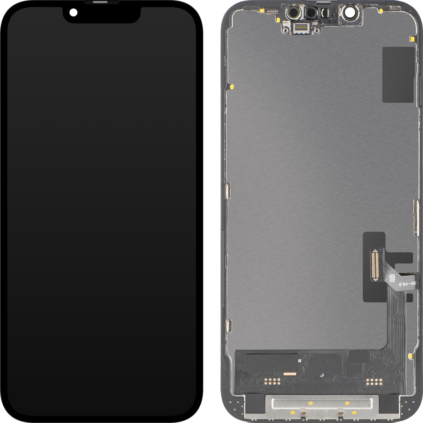 Écran tactile MP compatible avec Apple iPhone 14, avec cadre, version Soft OLED FHD 120Hz IC Movable, Noir