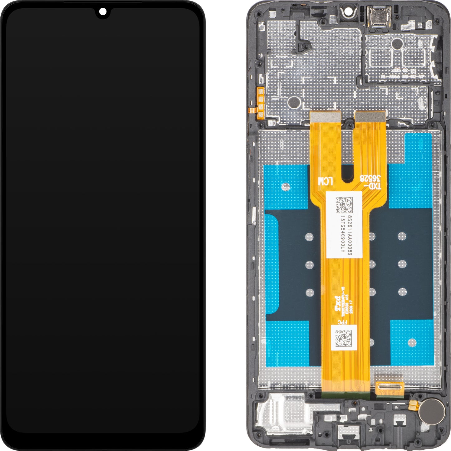 Écran tactile MP compatible avec Samsung Galaxy A06 5G A066, avec cadre, noir