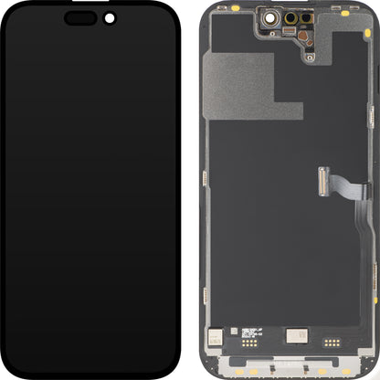 Écran tactile MP compatible avec Apple iPhone 14 Pro, avec cadre, version Premium Soft OLED FHD 120Hz Diagnostic, noir