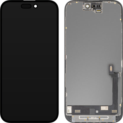 Écran tactile MP compatible avec Apple iPhone 16, avec cadre, version Premium Soft OLED FHD Diagnostic, noir