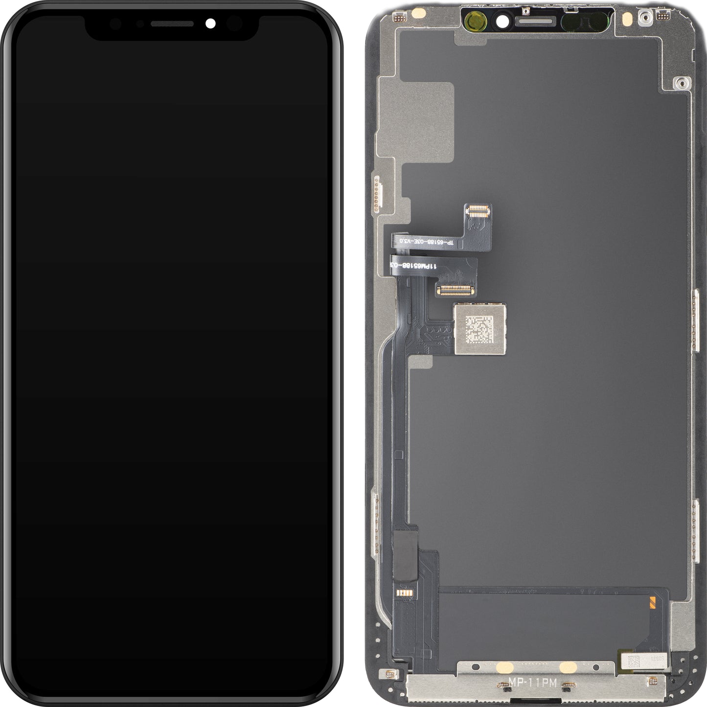 Écran tactile MP compatible avec Apple iPhone 11 Pro Max, avec cadre, version OLED FHD IC mobile, noir