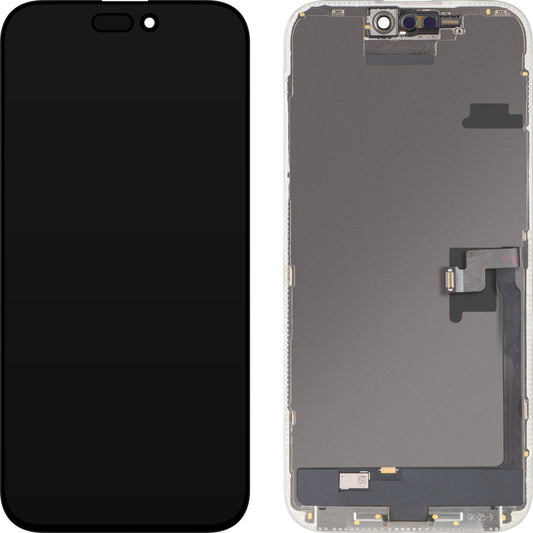 Écran tactile MP compatible avec Apple iPhone 16 Pro Max, avec cadre, version OLED FHD IC mobile, noir, échange
