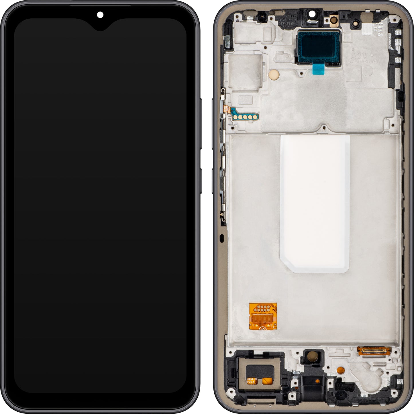 Écran tactile MP compatible avec Samsung Galaxy A34 A346, avec cadre, version OLED, noir, échange