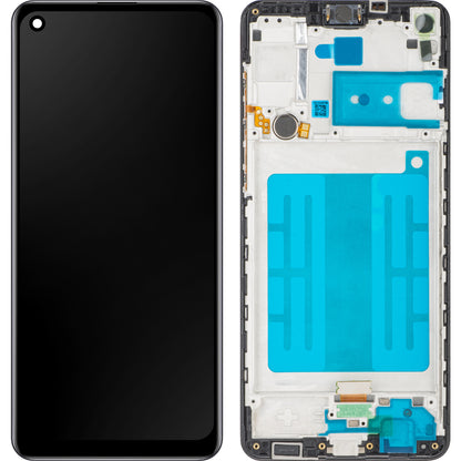 Écran tactile MP compatible avec Samsung Galaxy A21s A217, avec cadre, noir 