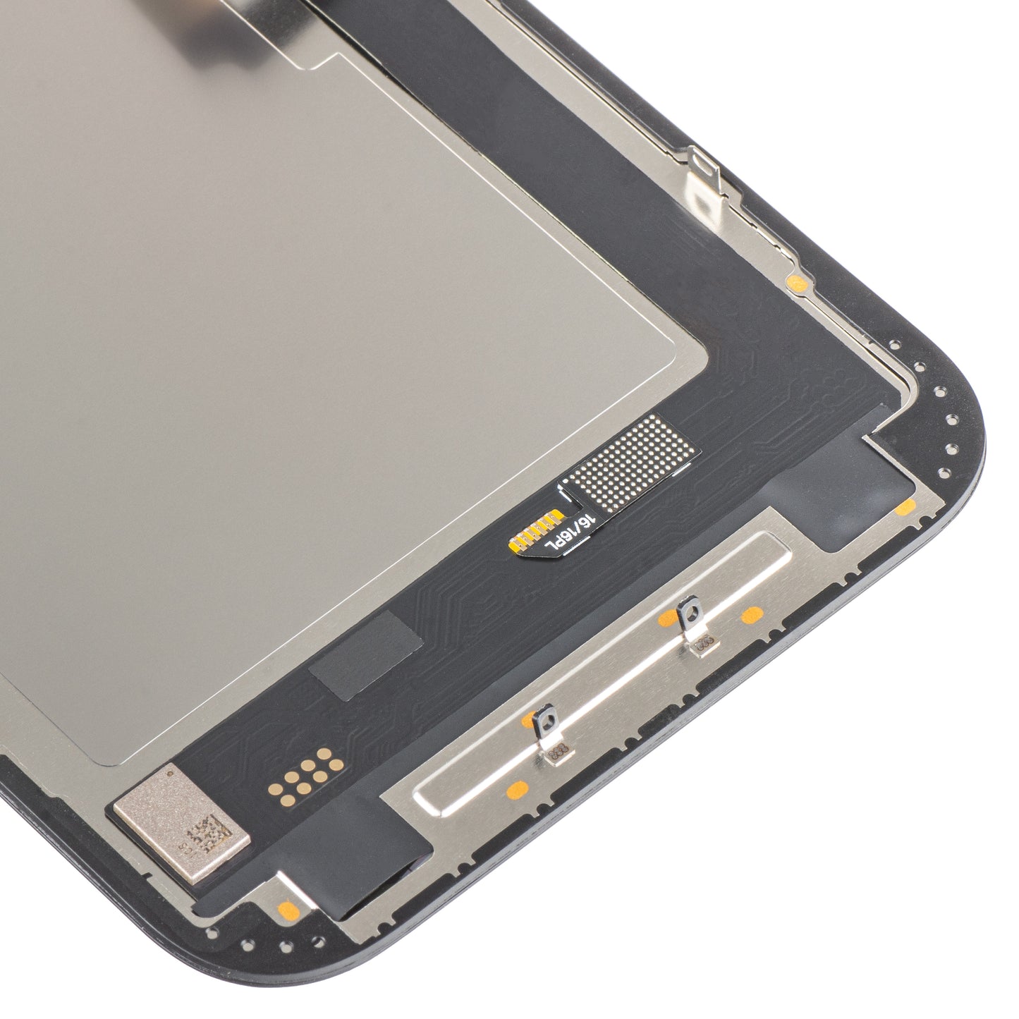 Écran tactile MP compatible avec Apple iPhone 16 Plus, avec cadre, version Soft OLED IC Movable FHD, Noir