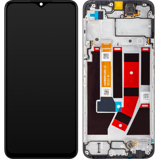 Écran tactile Oppo A77 4G / A57s / Oneplus Nord N20 SE, avec cadre, noir, Service Pack 4130254