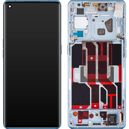 Écran tactile Oppo Reno6 Pro 5G (Snapdragon) / Reno6 Pro+ 5G, avec cadre, bleu (ciel arctique), Service Pack 4907527