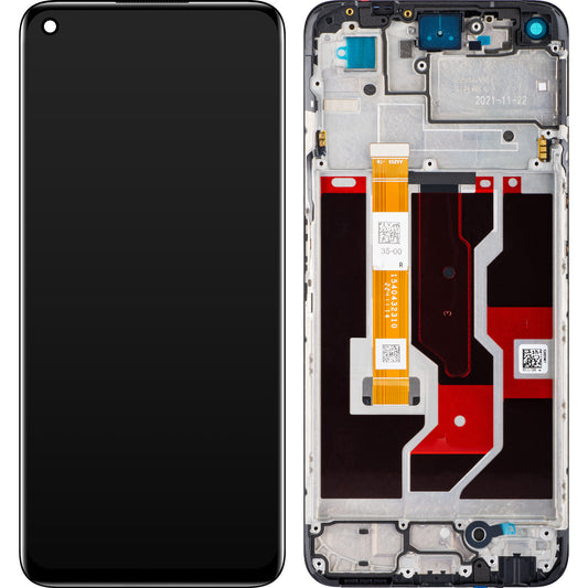 Écran tactile Oppo A96, avec cadre, noir, Service Pack 4130058