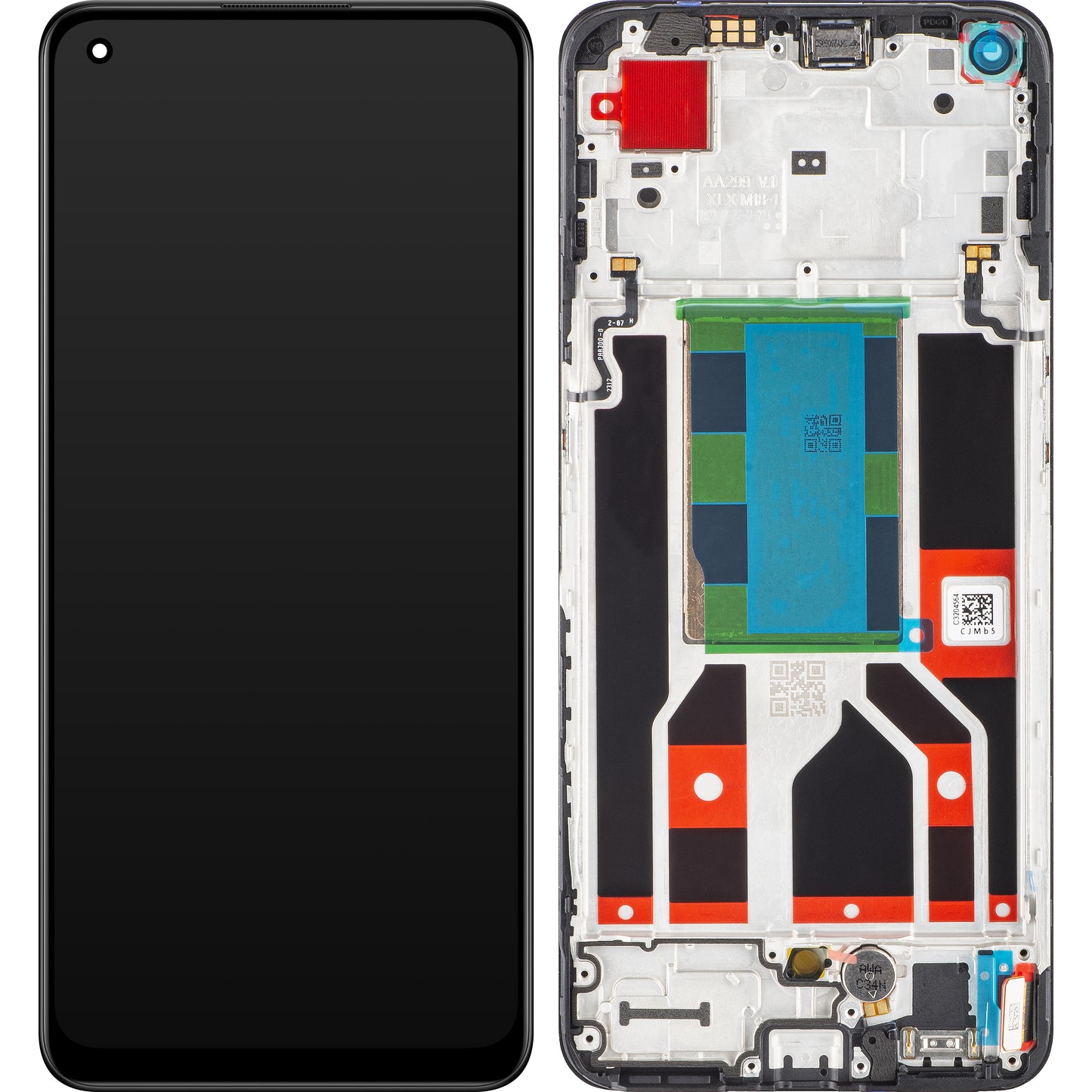 Écran tactile Oppo Reno8, avec cadre, noir, Service Pack 4130256