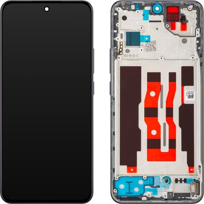 Écran tactile Oppo Reno12 avec cadre, Noir (Matte Brown), Pack de service 621029000231