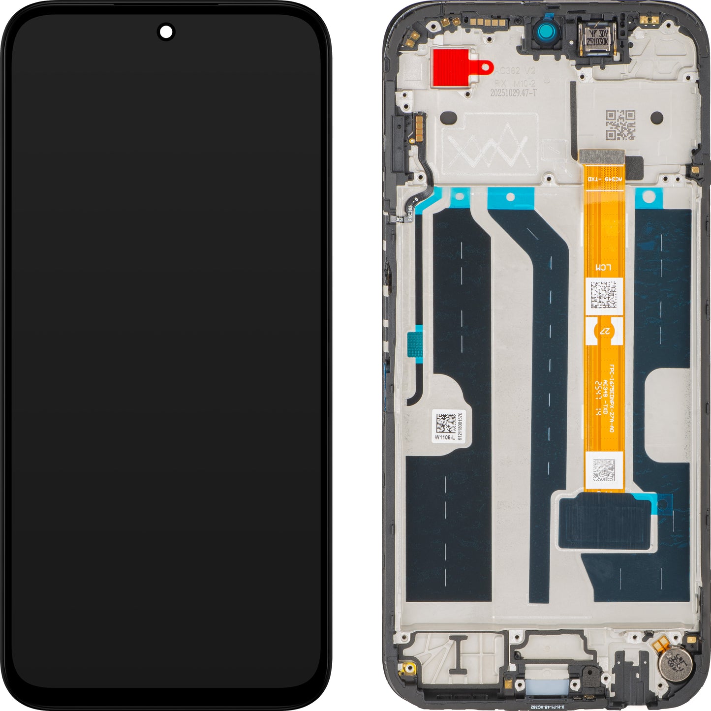 Écran avec écran tactile Oppo A6k, avec cadre, noir, Service Pack 621029000842